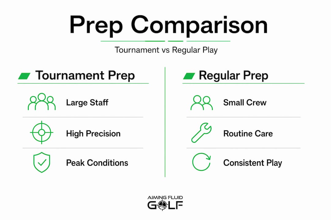 Infographic comparing tournament and regular golf prep