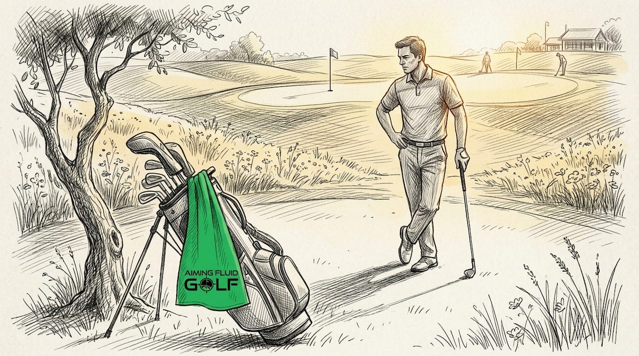 Golfer assessing shot on fairway