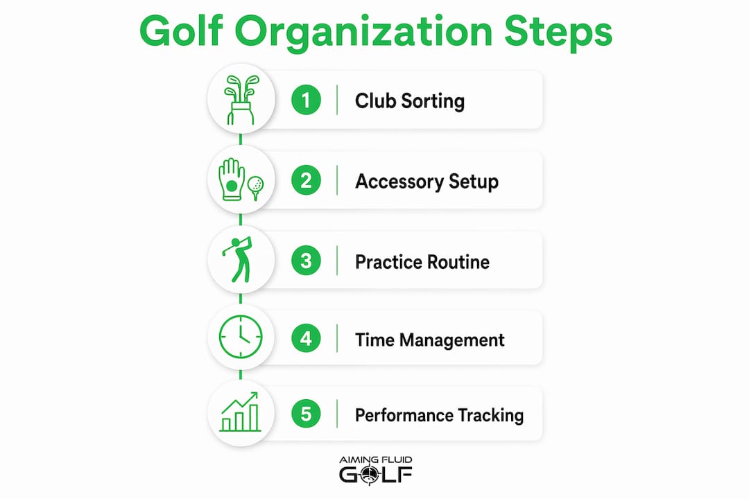 Infographic showing golf organization key steps