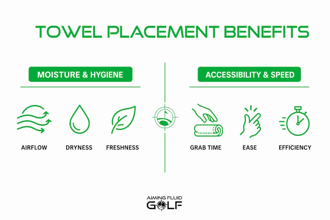 Infographic comparing towel placement benefits