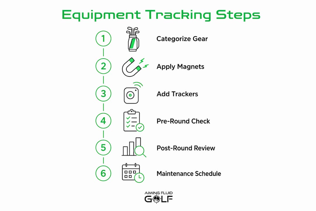 Infographic showing key equipment tracking workflow steps