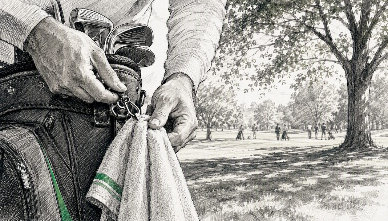 Hands testing retention of golf attachment clip