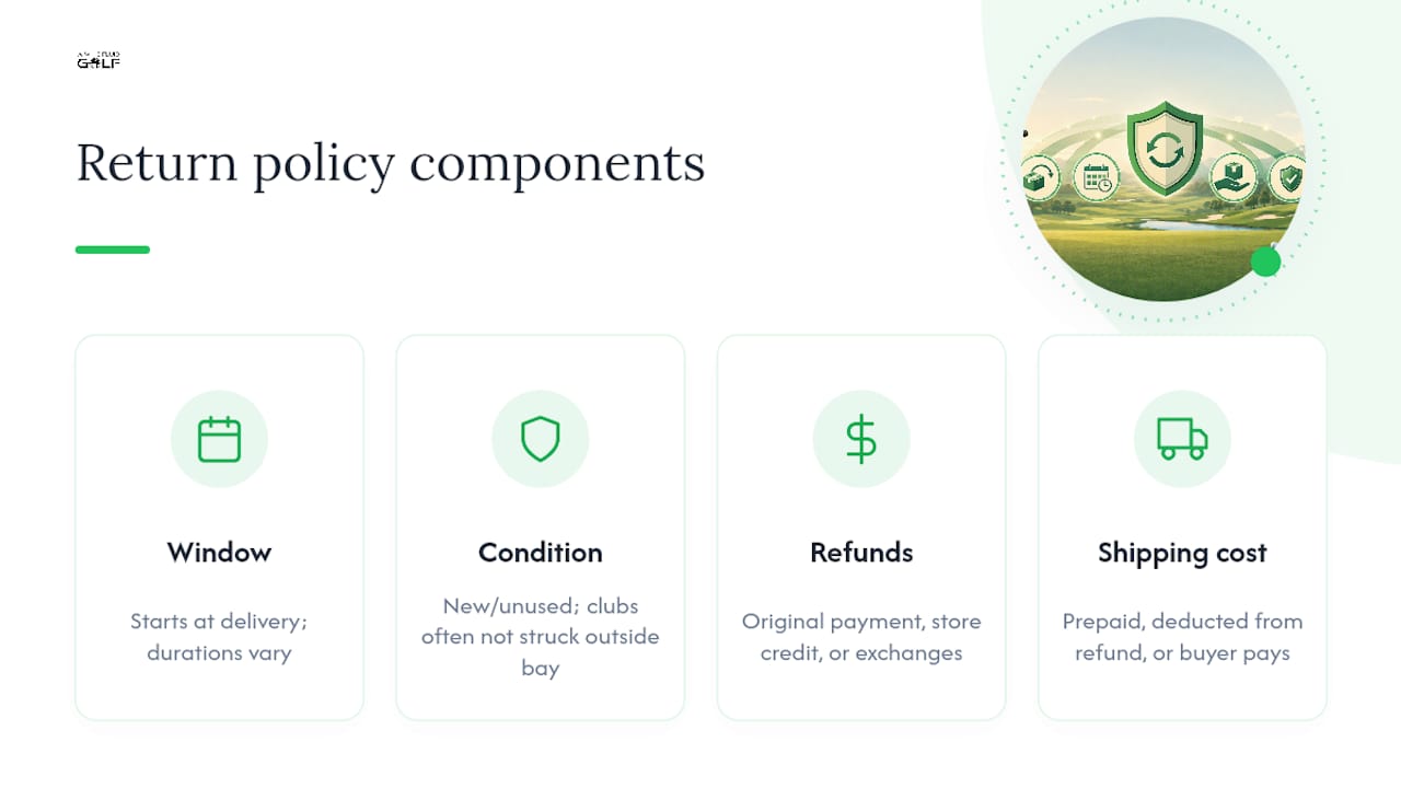 Diagram comparing core golf return policy components