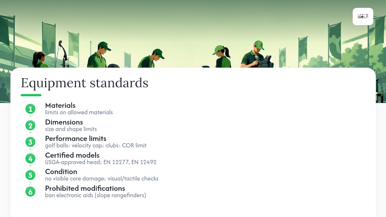 Diagram showing six common technical equipment standards