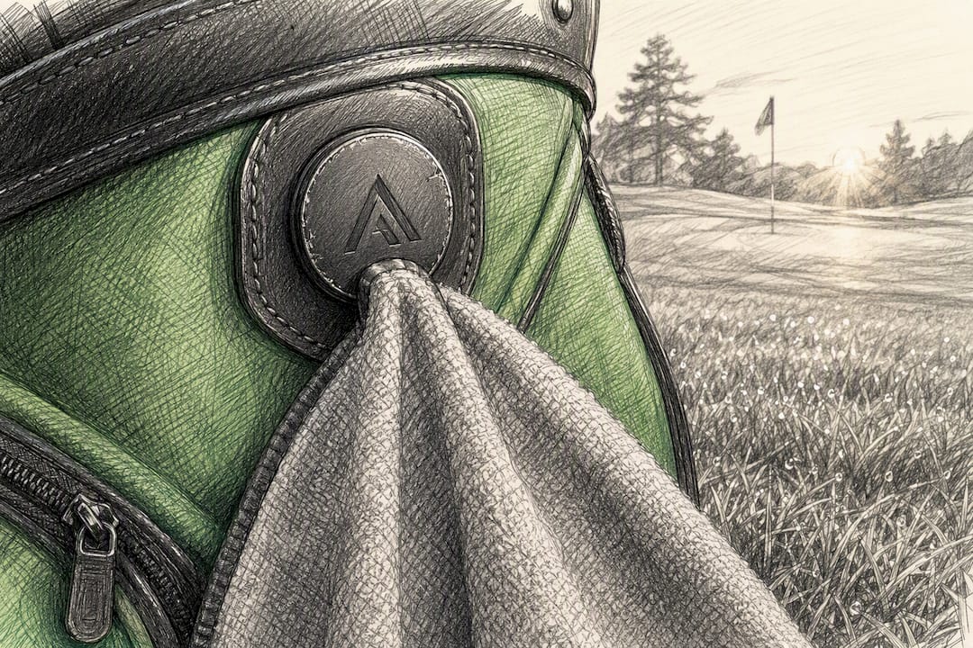 Magnetic golf towel attachment holding towel securely