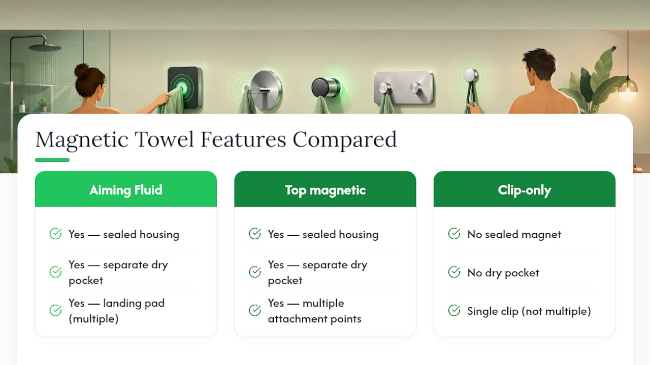 Feature comparison diagram of magnetic towel systems