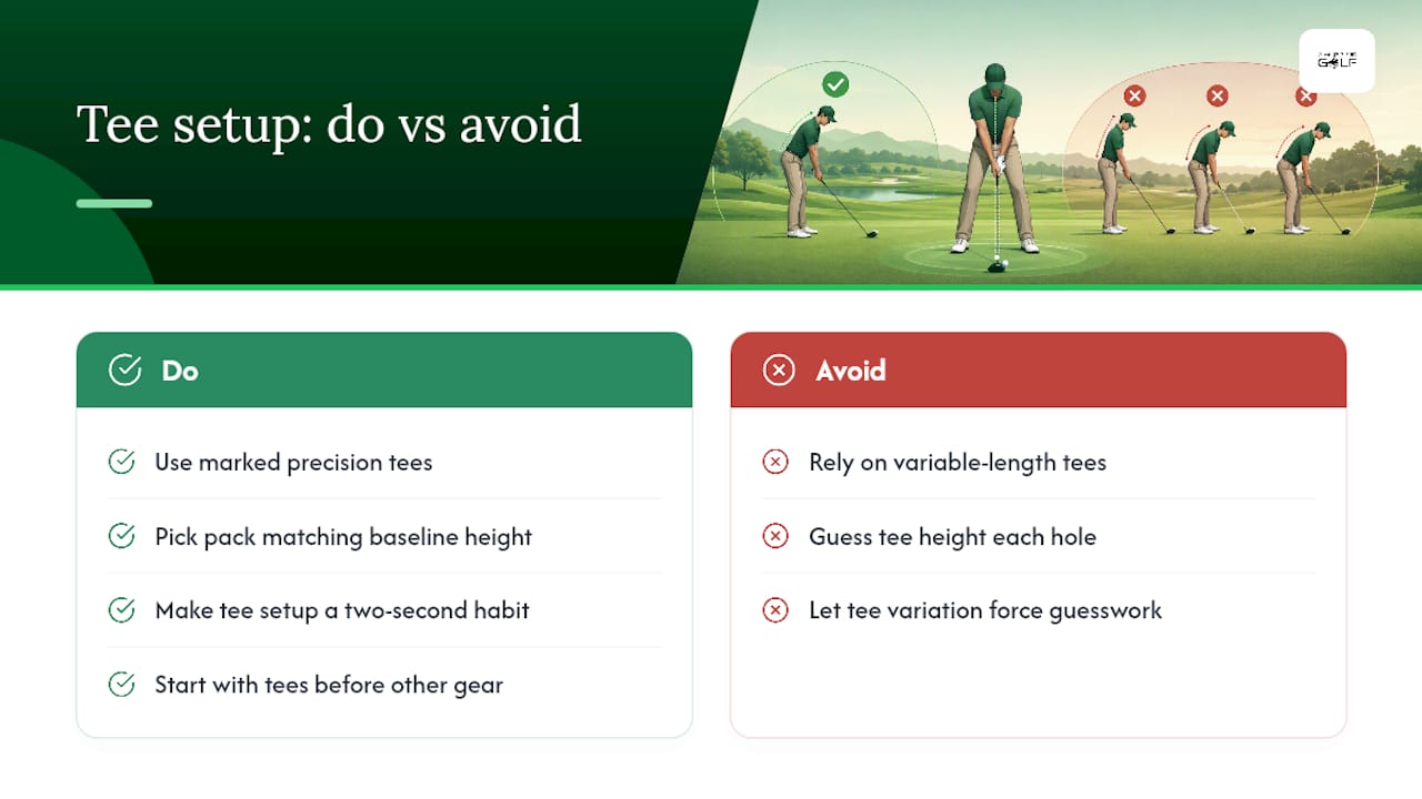 Lock in your tee height with precision tees — overview diagram