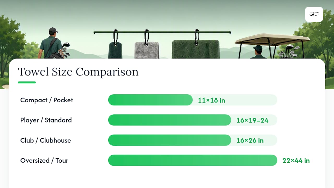 Golf towel size categories compared