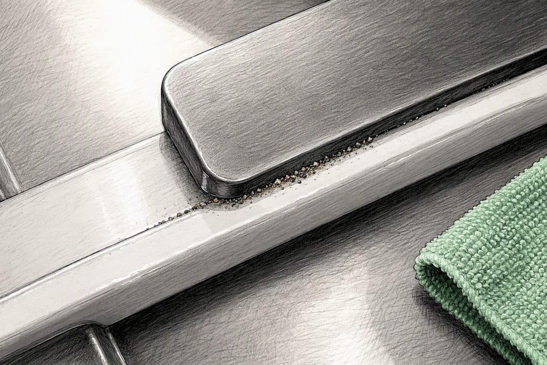 Grit trapped between magnet and painted metal