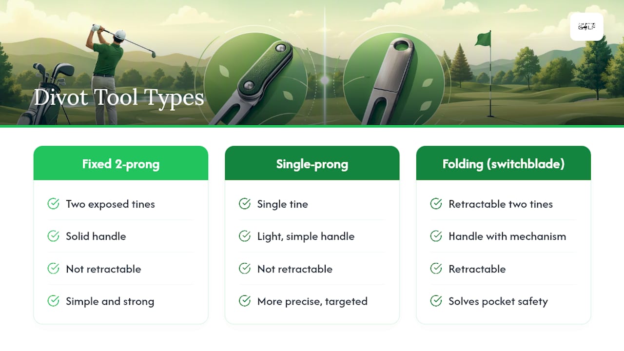 Three divot tool types compared