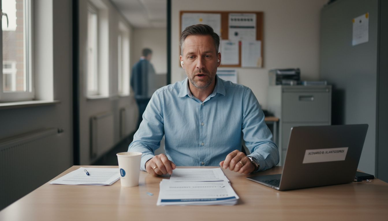 Man neemt een mondeling assessment af waarin een rollenspel wordt gespeeld.