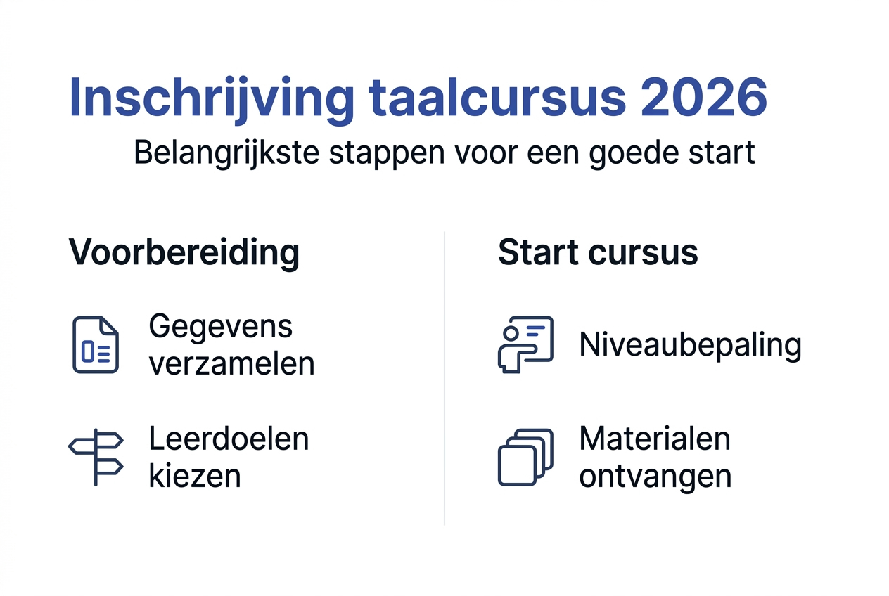 Infographic: Stapsgewijs inschrijven voor een taalcursus