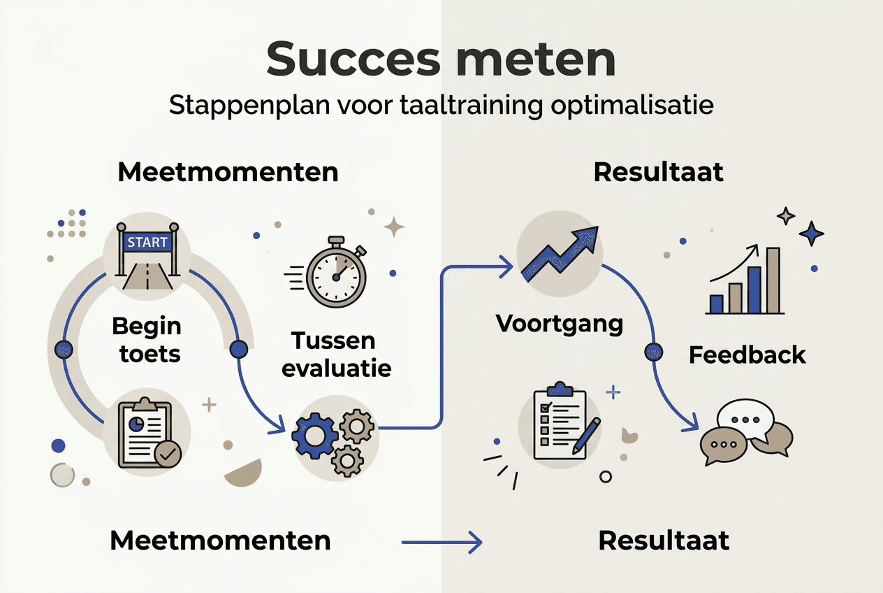 Infographic: Zo meet je het succes van je taaltraining – een praktisch stappenplan