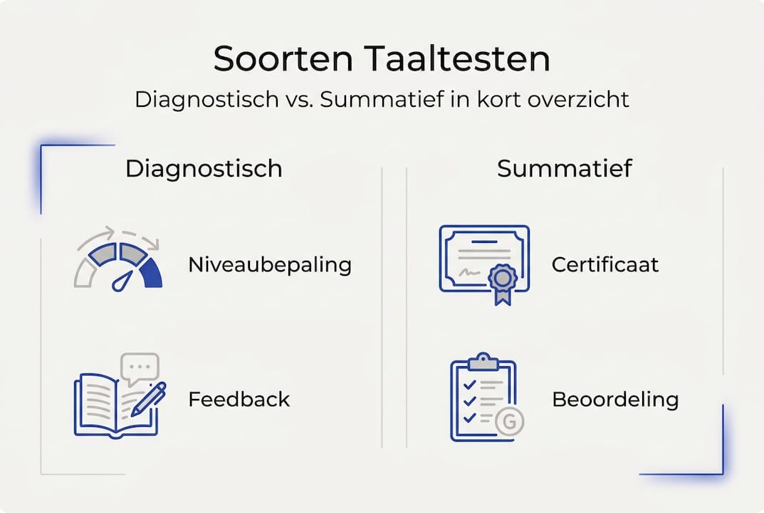 Infographic: de belangrijkste verschillen tussen verschillende soorten taaltesten