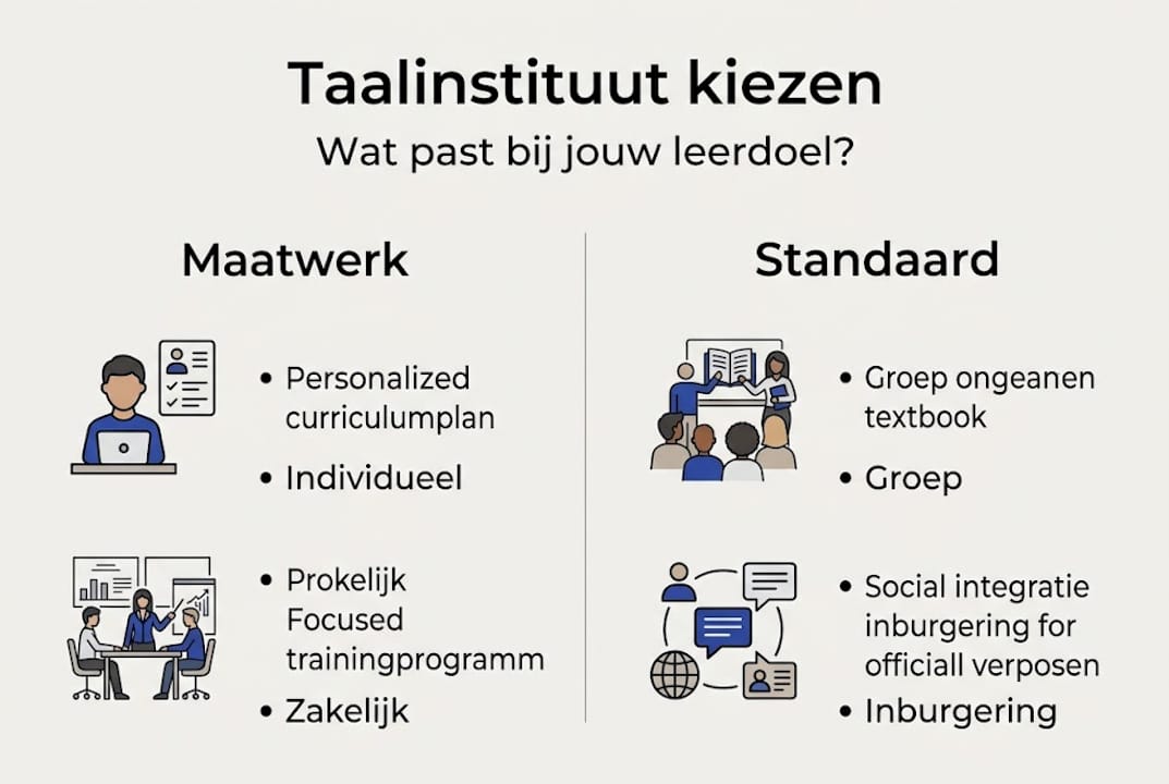Infographic: de belangrijkste verschillen tussen taalscholen op een rijtje