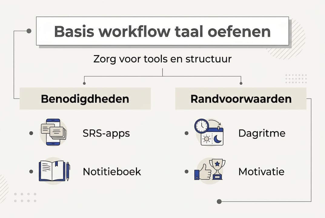 Infographic: stappenplan voor het oefenen van taal – wat heb je nodig en waar moet je op letten?