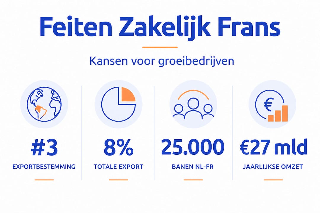 Overzichtelijke infographic met interessante cijfers over het gebruik van Frans in het bedrijfsleven