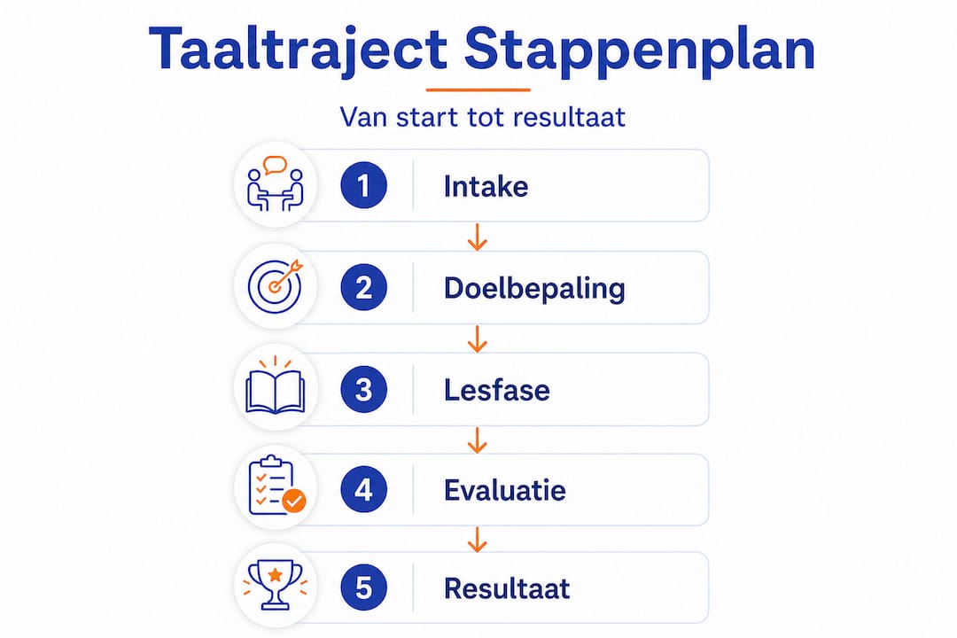 Overzicht: stappenplan voor een persoonlijk taaltraject