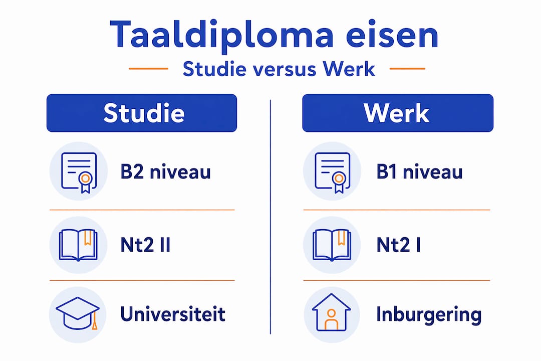 Infographic: taaleisen voor diploma’s, studie en werk