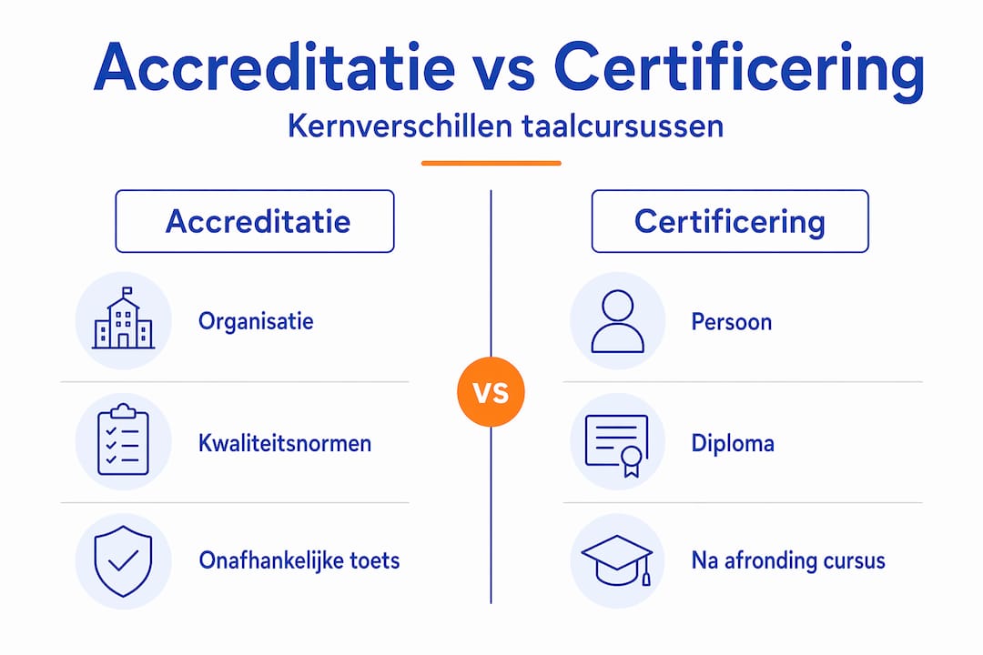 Infographic: belangrijkste verschillen tussen accreditatie en certificering