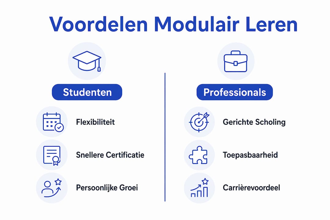 Infographic: De voordelen van modulair leren voor studenten en werkenden op een rij