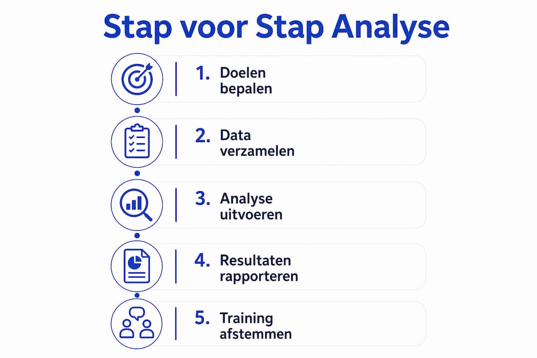 Overzichtelijke infographic: zo pak je een taalbehoefteanalyse stap voor stap aan
