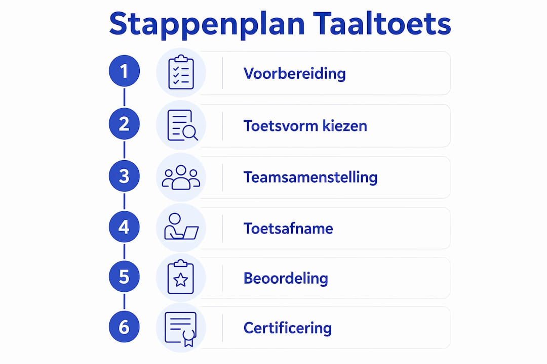 Stappenplan: zo organiseer je eenvoudig een taaltoets (in een handige infographic)
