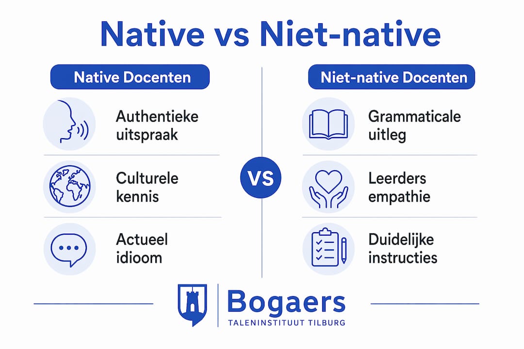 Infographic: verschil tussen moedertaalsprekende en niet-moedertaalsprekende docenten
