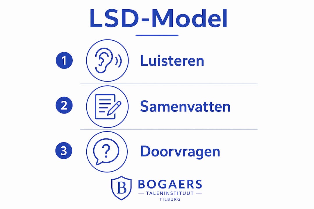 Visuele weergave van het LSD-communicatiemodel