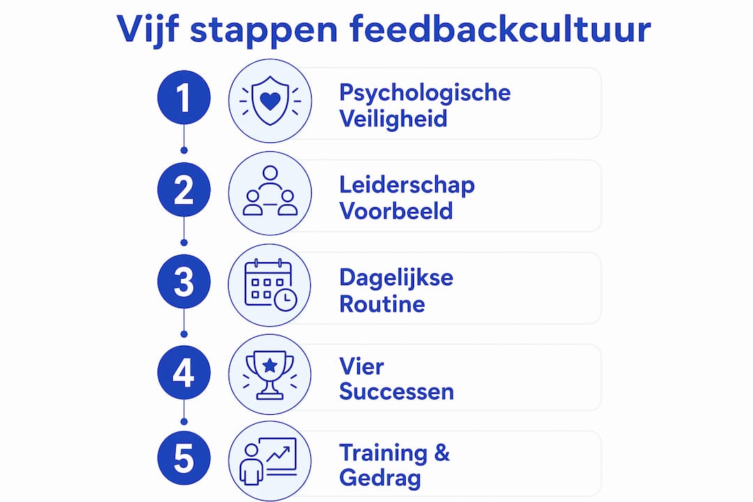 Infographic: vijf praktische stappen voor het opbouwen van een feedbackcultuur