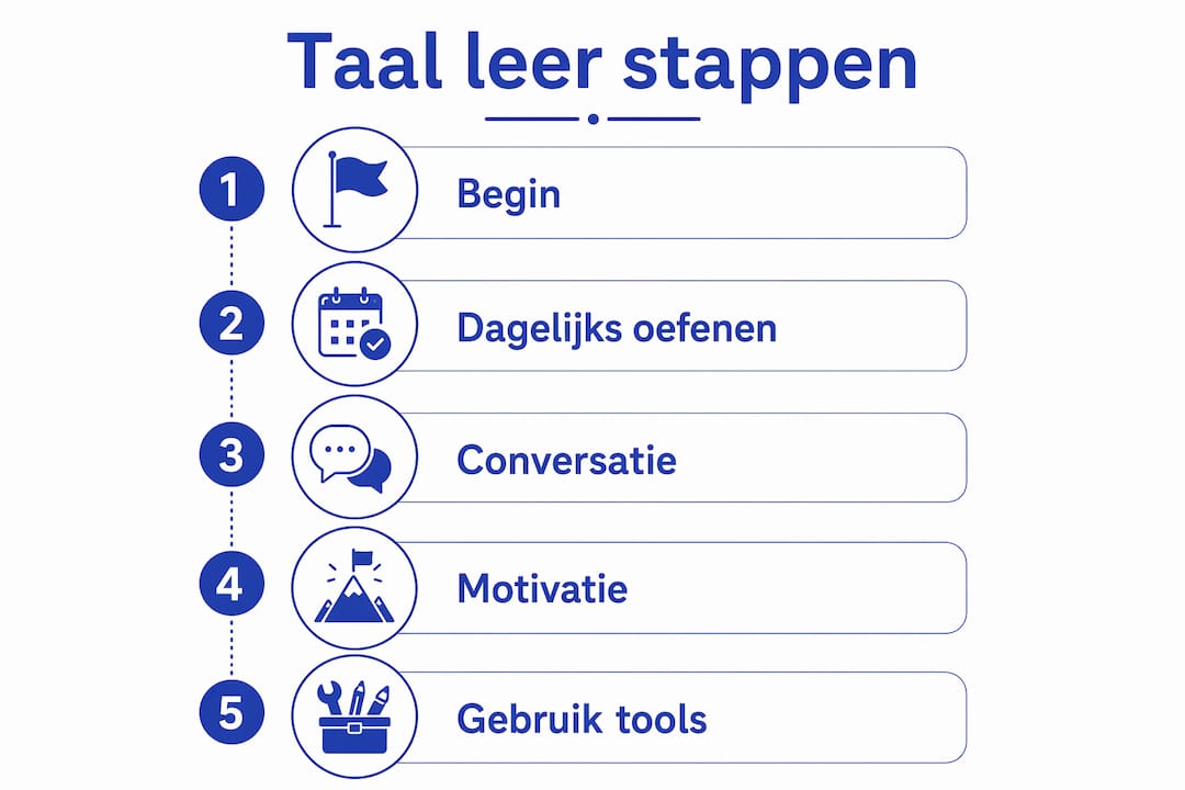 Infographic: zo leer je een taal stap voor stap effectief