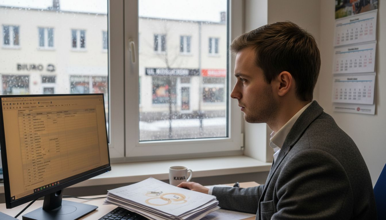 Kierownik przygląda się możliwościom automatyzacji procesu składania zamówień w firmowym biurze.