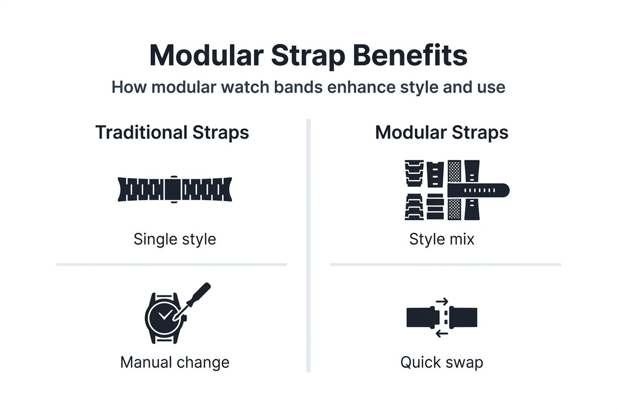 Infographic comparing modular and traditional watch straps