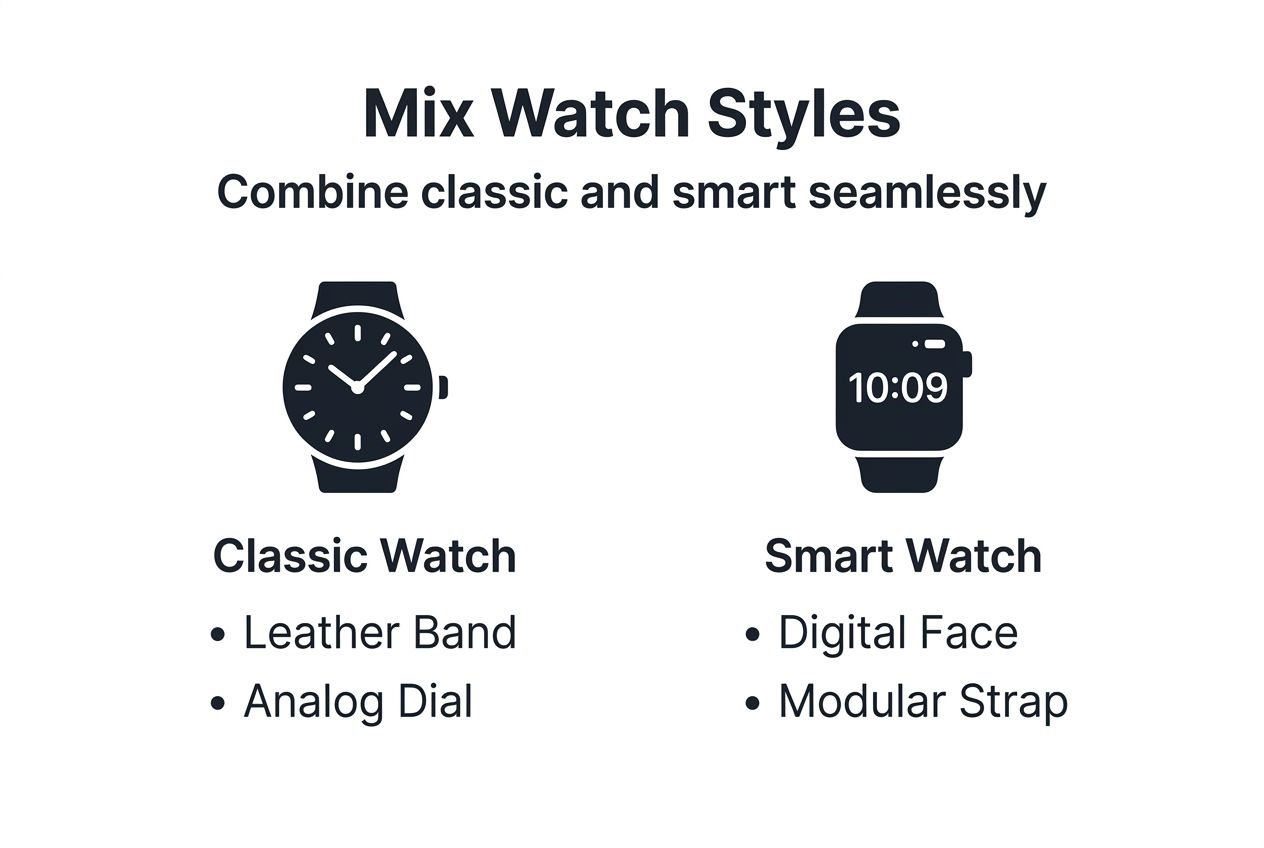 Infographic mixing classic and smart watch styles