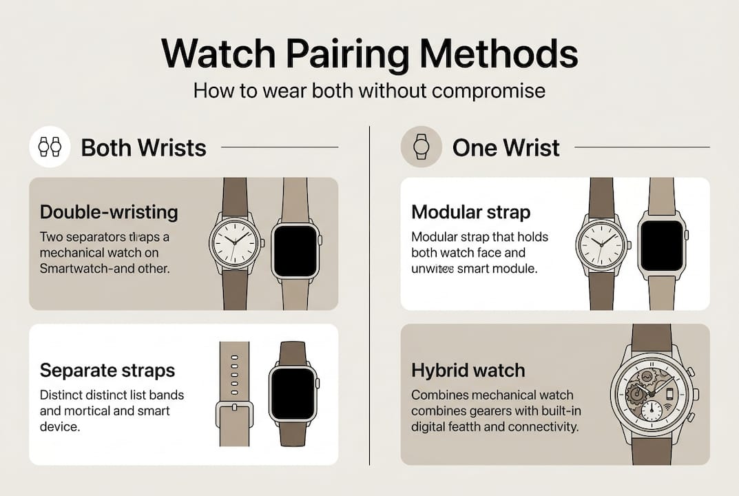 Infographic comparing watch pairing methods