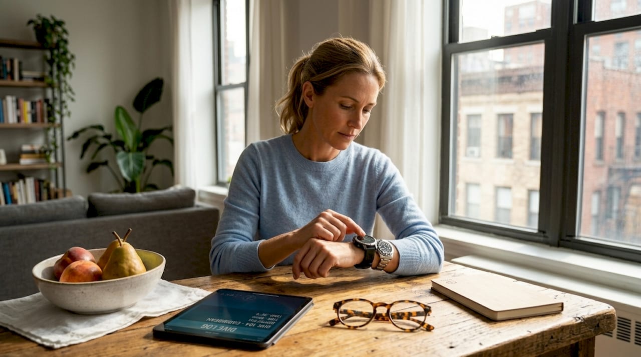 Rolex Submariner and Garmin Venu X1 on wrist during daily use