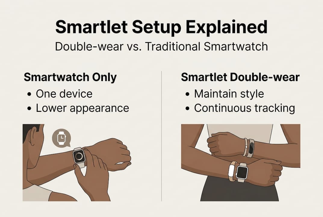 Infographic compares smartwatch and Smartlet setups