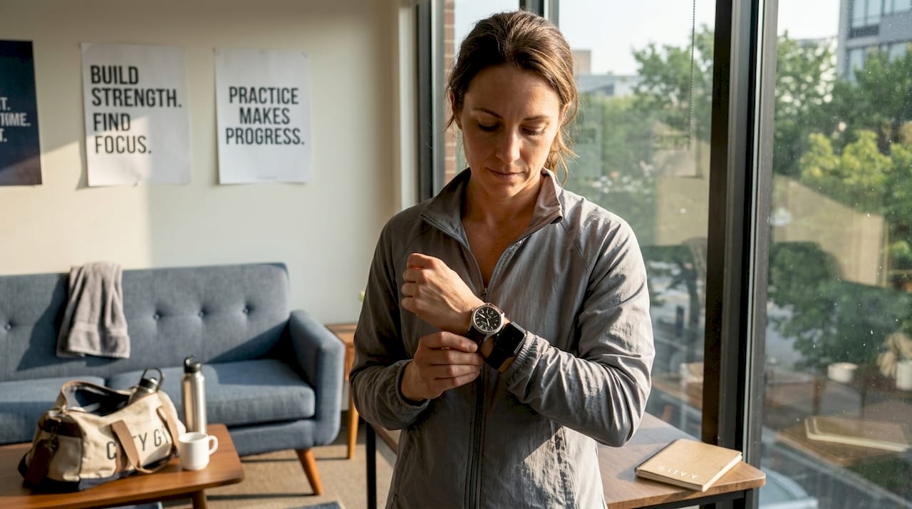 Trainer adjusts Smartlet combo in gym lounge