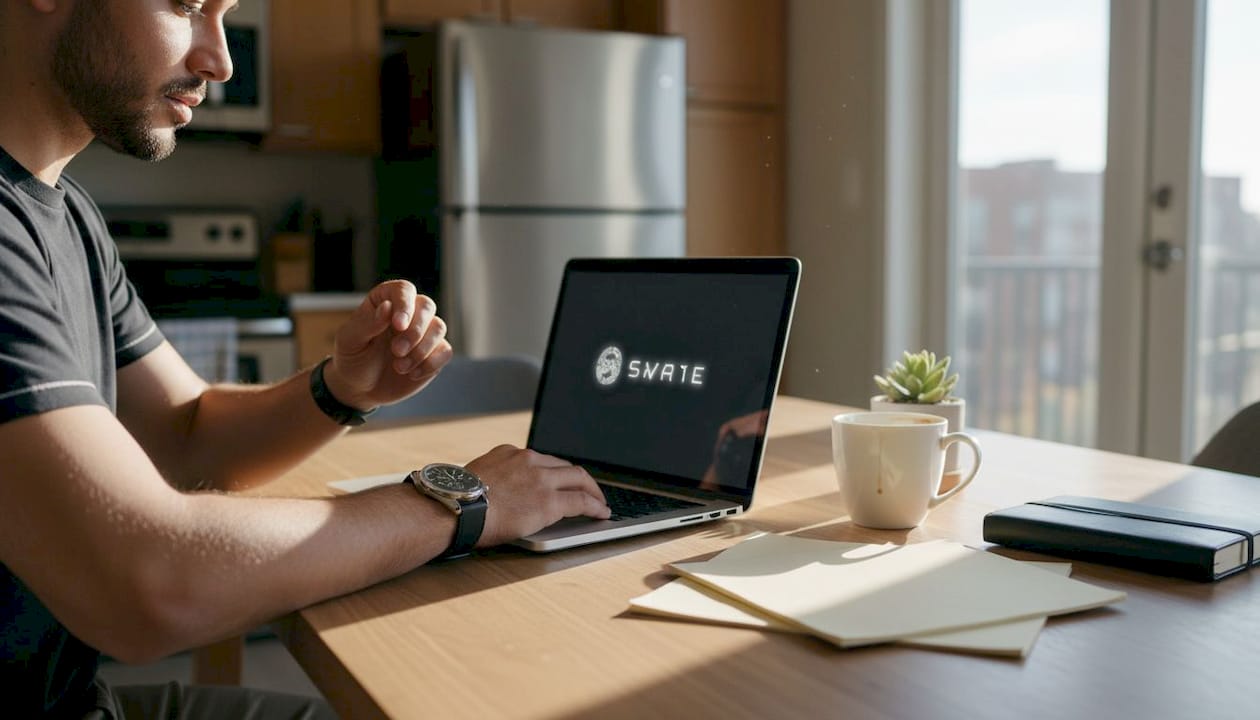 Man wearing Speedmaster and Apple Watch together using Smartlet modular strap adapter