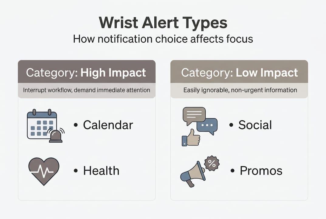 Infographic of wrist alert notification types