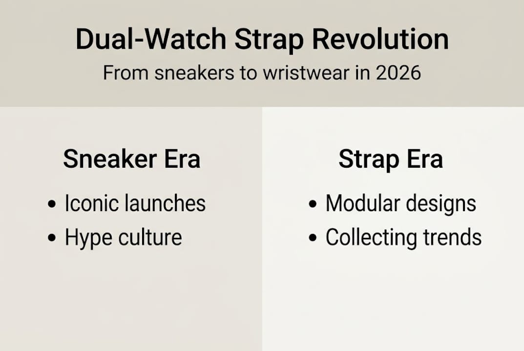 Infographic comparing sneaker and watch strap culture