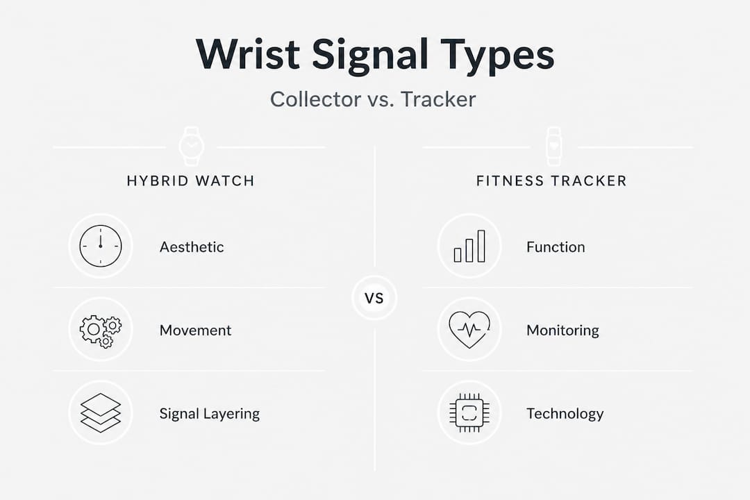 Infographic comparing hybrid vs fitness signals