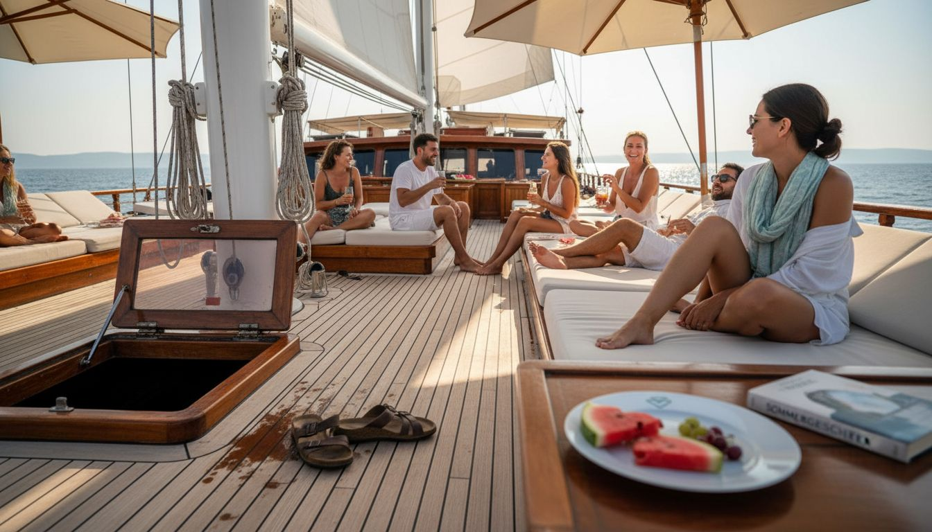Entspannte Stunden an Deck einer Gulet genießen