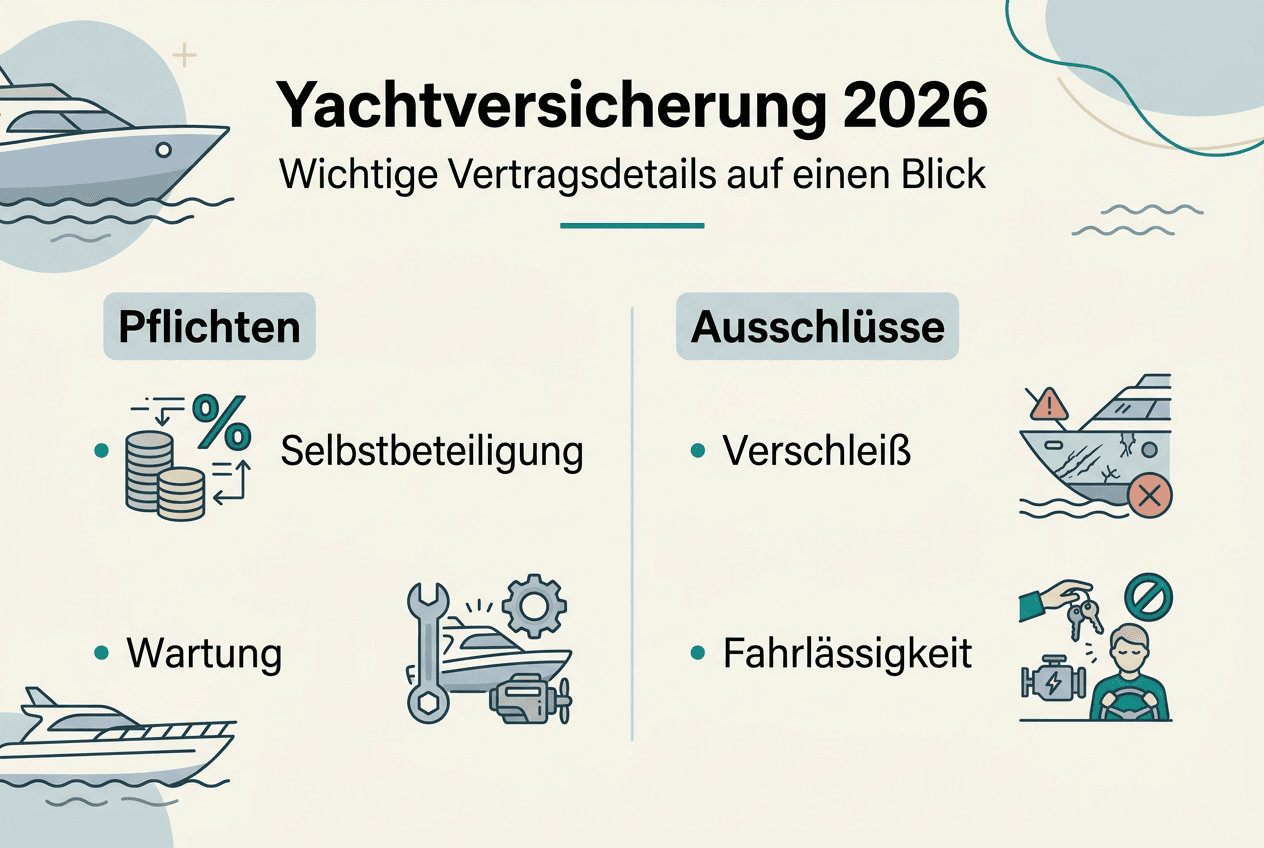 Übersicht: Wichtige Vertragskonditionen der Yachtversicherung 2026