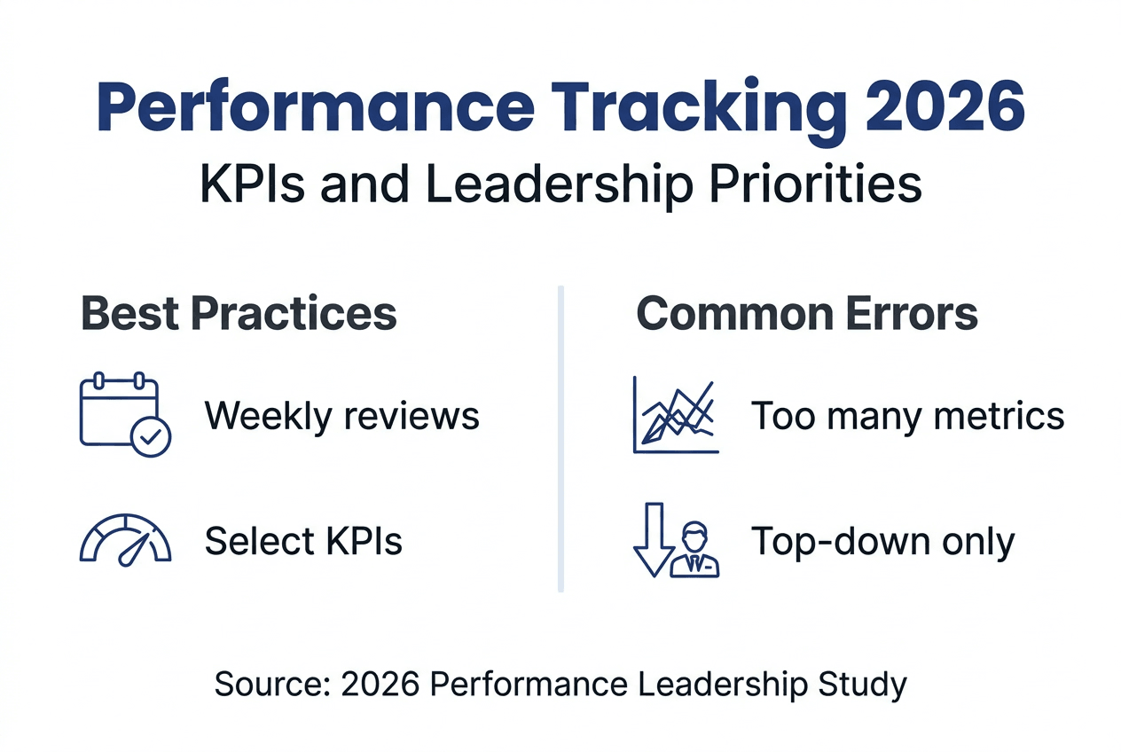 Infographic with KPI practices and mistakes