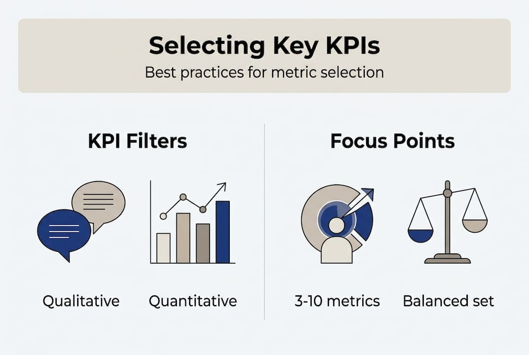 Infographic on selecting key KPIs and strategies