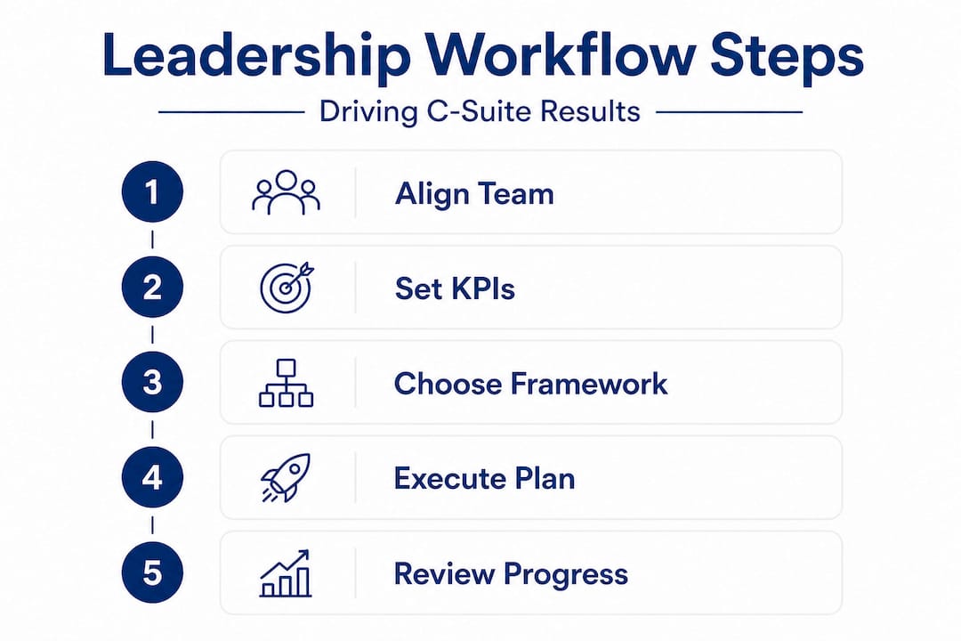 Infographic: five key leadership workflow steps