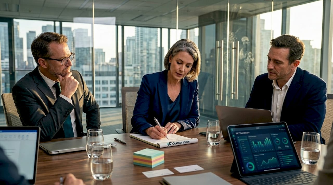 Executive team in candid strategy meeting