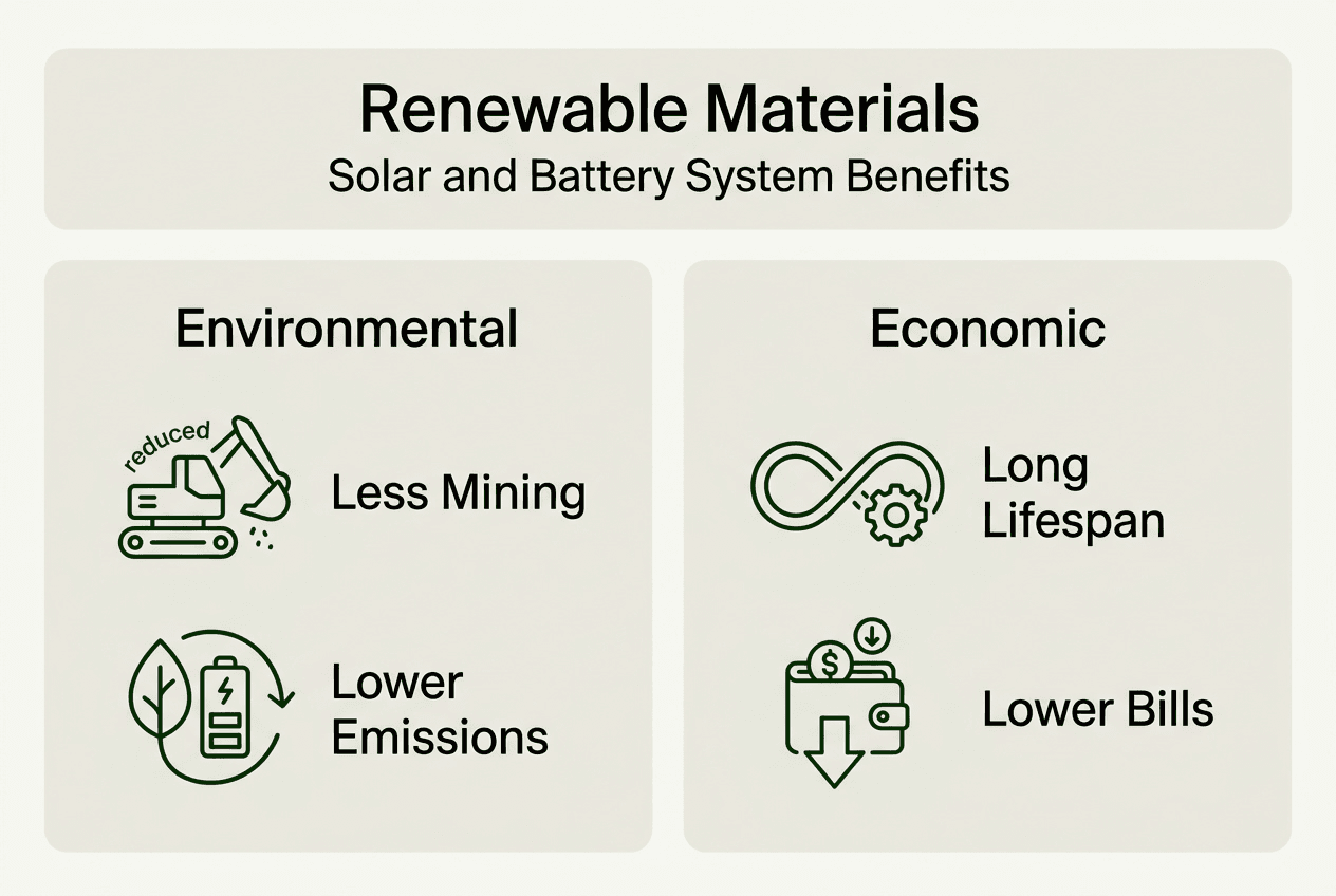 Infographic on solar battery renewable benefits