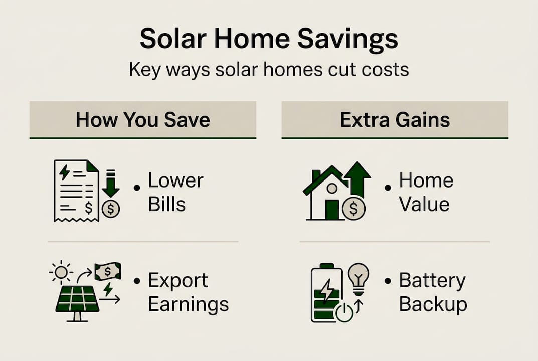 Infographic showing solar home savings breakdown